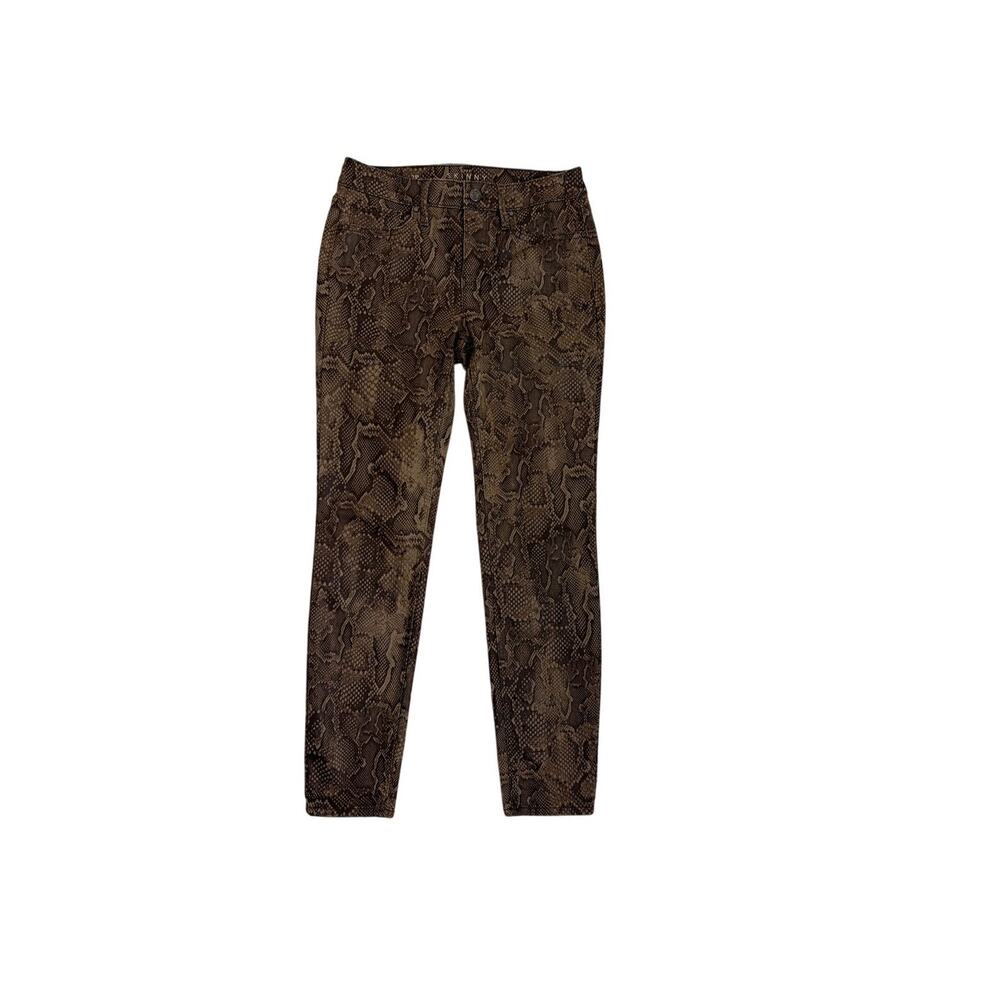 White House Black Market The Skinny Ankle Crop jeans Brown Snakeskin Size 2
